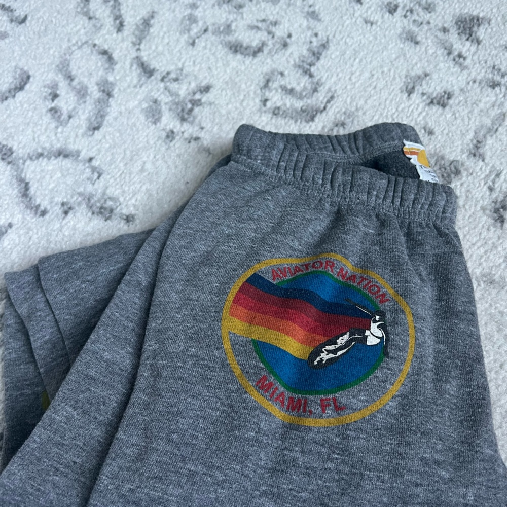 Aviator nation grey Miami logo sweatpants